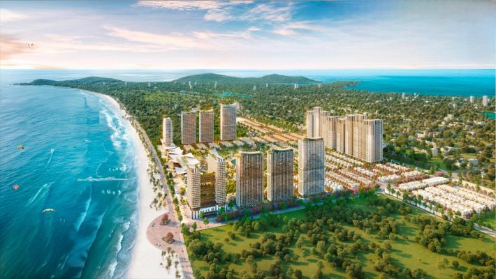 Phối cảnh tổng thể dự án Sun Group Nha Trang với quy hoạch ven sông và biển