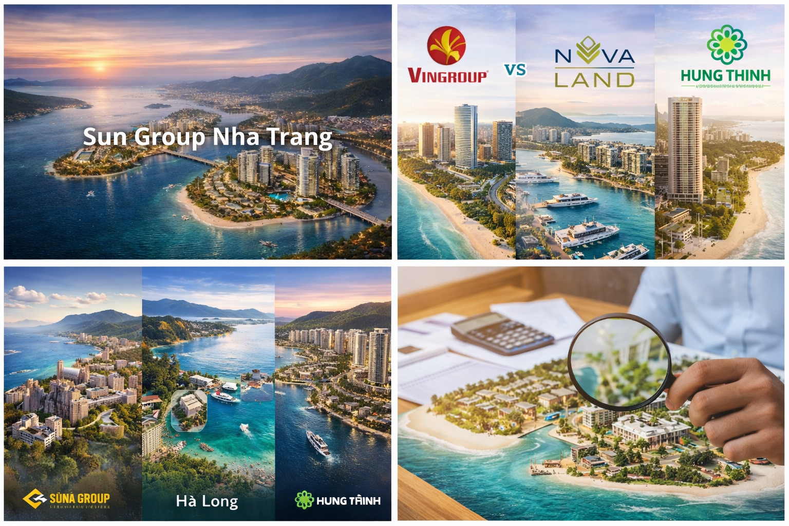 So sánh Sun Group với Vingroup, Novaland và Hưng Thịnh